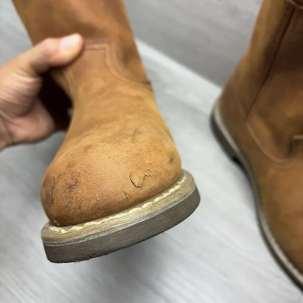 GEORGIA BOOT Wellington Western Boots Mens 7.5 D Brown Leather Farm Ranch G5814
